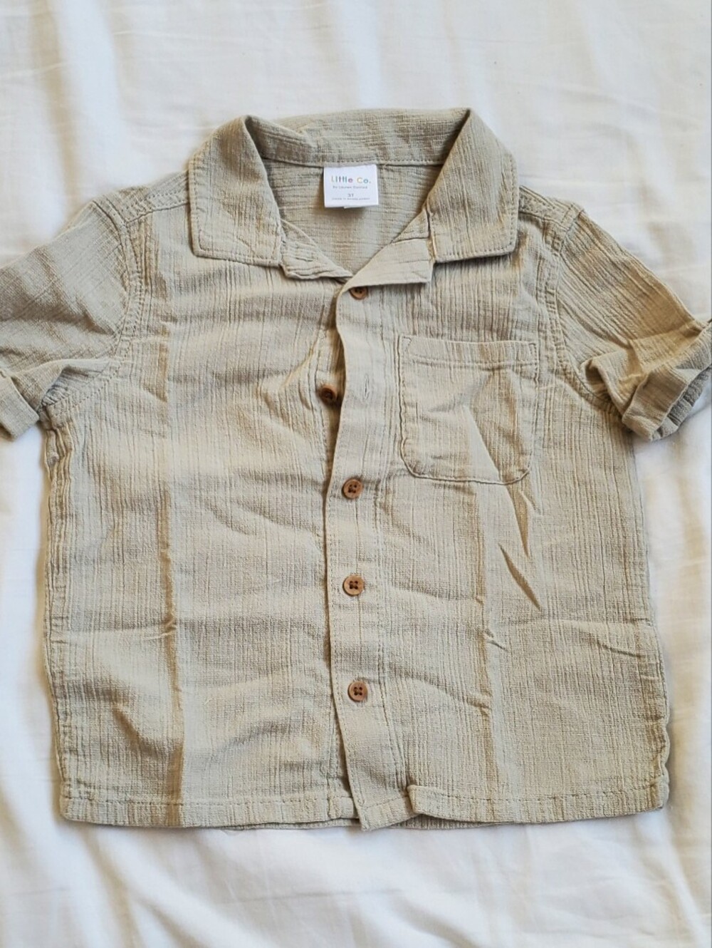 Little Co. Boys Short Sleeve Button Up Shirt